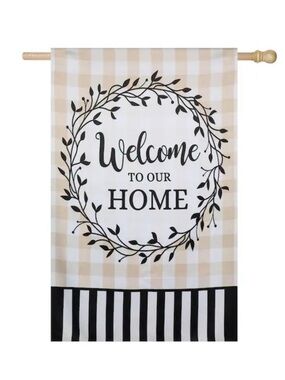 NEW Large Indoor Outdoor ‘Welcome To Our Home’ House Flag 28 inch x 44 inch